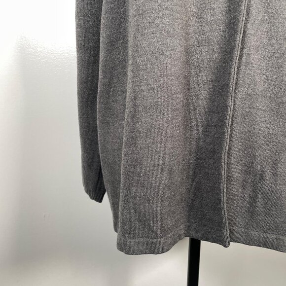 JM Collection Charcoal Gray Shawl Neck 1 Button Lock Long Sleeve Cardigan L - Picture 9 of 12